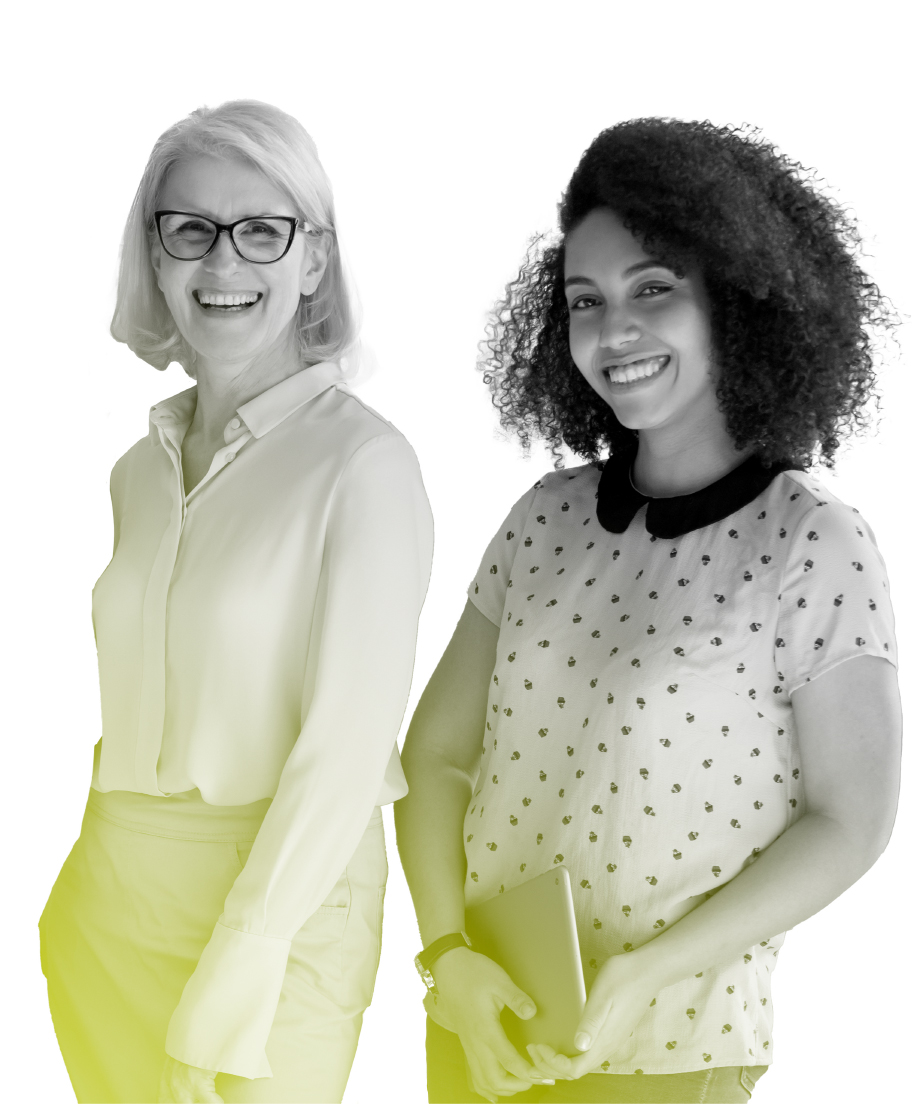 Careers - photo showing two female business professionals smiling