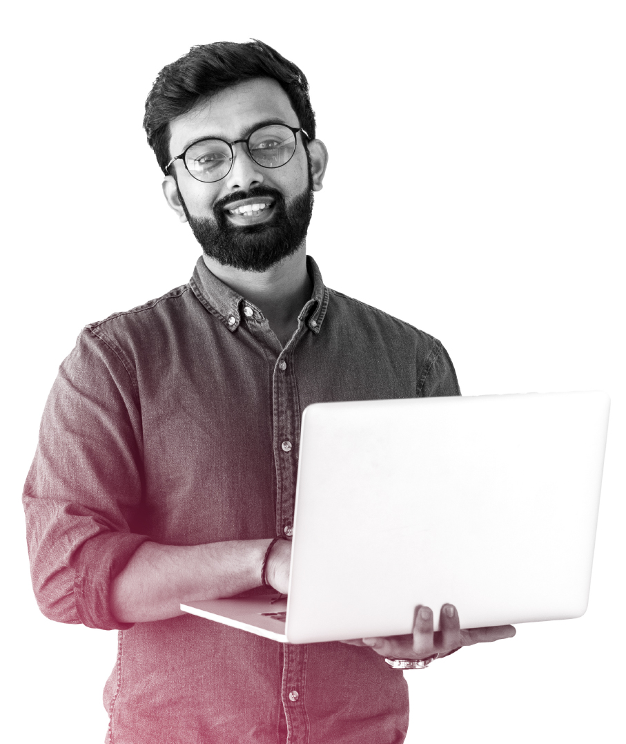 Careers - Young man holding laptop